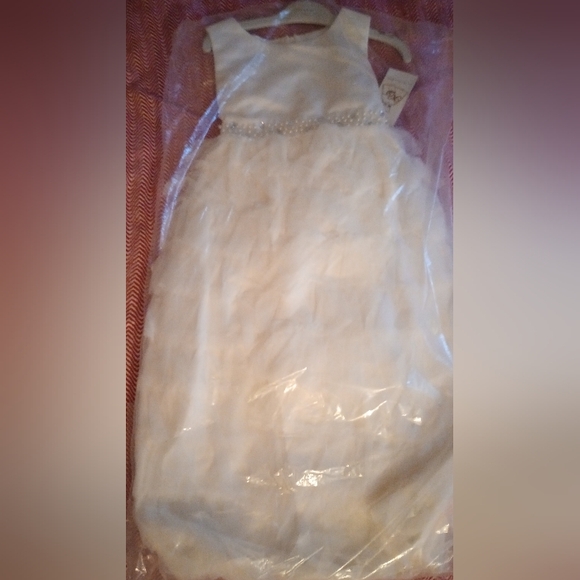 Layered mesh princess dress with a beautiful pearl and gem trim. Size 8 - Picture 14 of 14